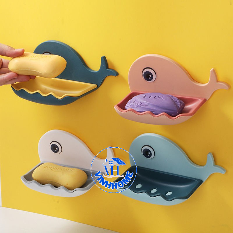 Khay Đựng Xà Phòng Dán Tường Hình Cá Heo Dễ Thương