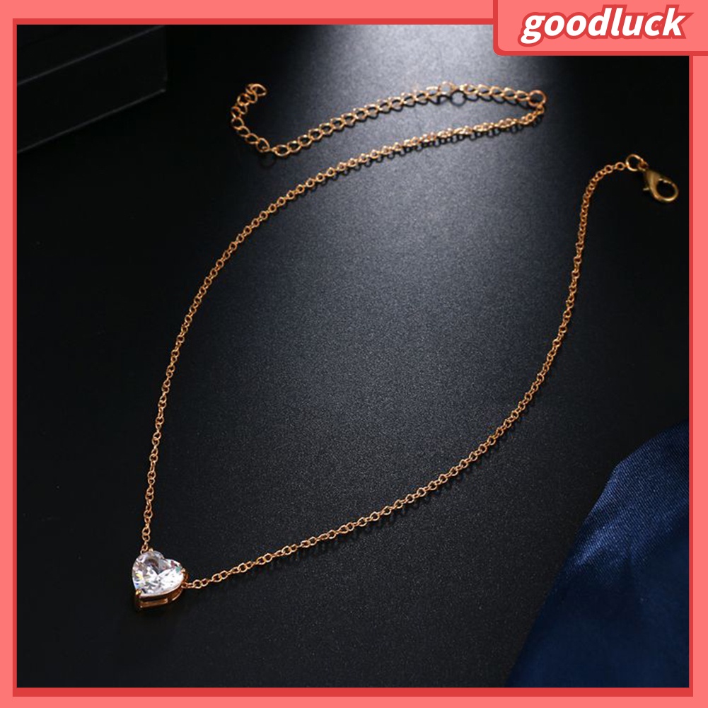 Vòng Cổ Choker Đính Đá Pha Lê Hình Trái Tim Cho Nữ