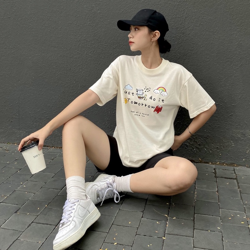 Áo thun unisex In họa tiết chữ cao cấp Just Do It Tomorrow form basic 100% SOUL OF A NATION