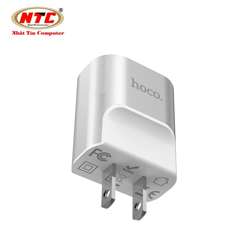 Cốc sạc 2 cổng Hoco C47 Metal dual USB ports US (MAX 5V-2.1A) - Hàng chính hãng