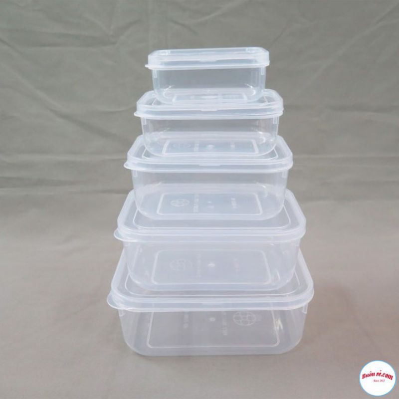 Bộ 5 hộp nhựa đựng thực phẩm, hộp đựng thực phẩm tủ lạnh
