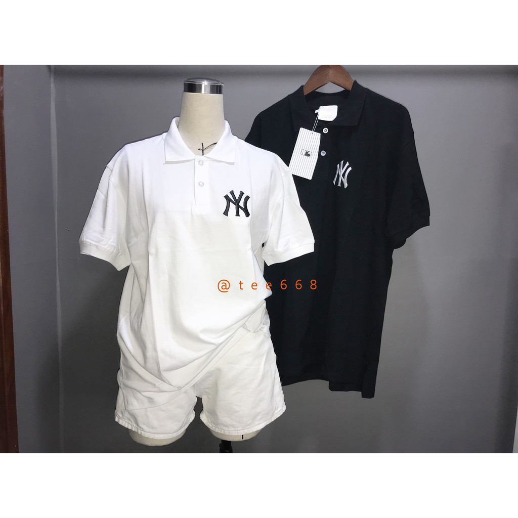 Áo Polo M L B chữ NY thêu, hàng unisex chất vải cá sấu Tee668