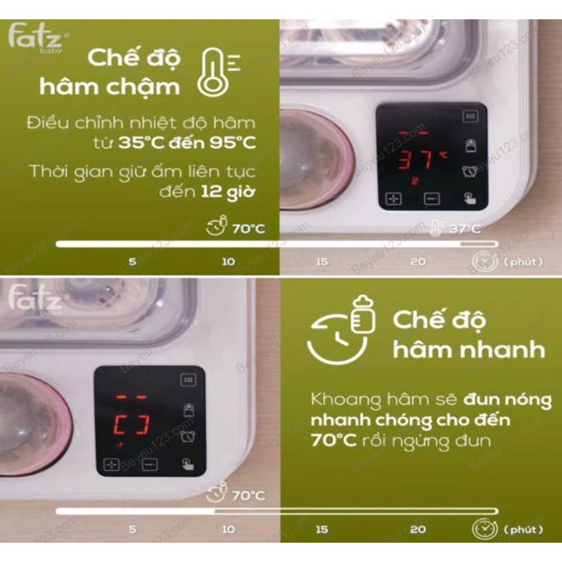 Máy tiệt trùng sấy khô đa năng kiêm máy nấu cháo chậm Fatzbaby Captain 2 - Fatz FB4315SL - Tích hợp hâm sữa thức ăn