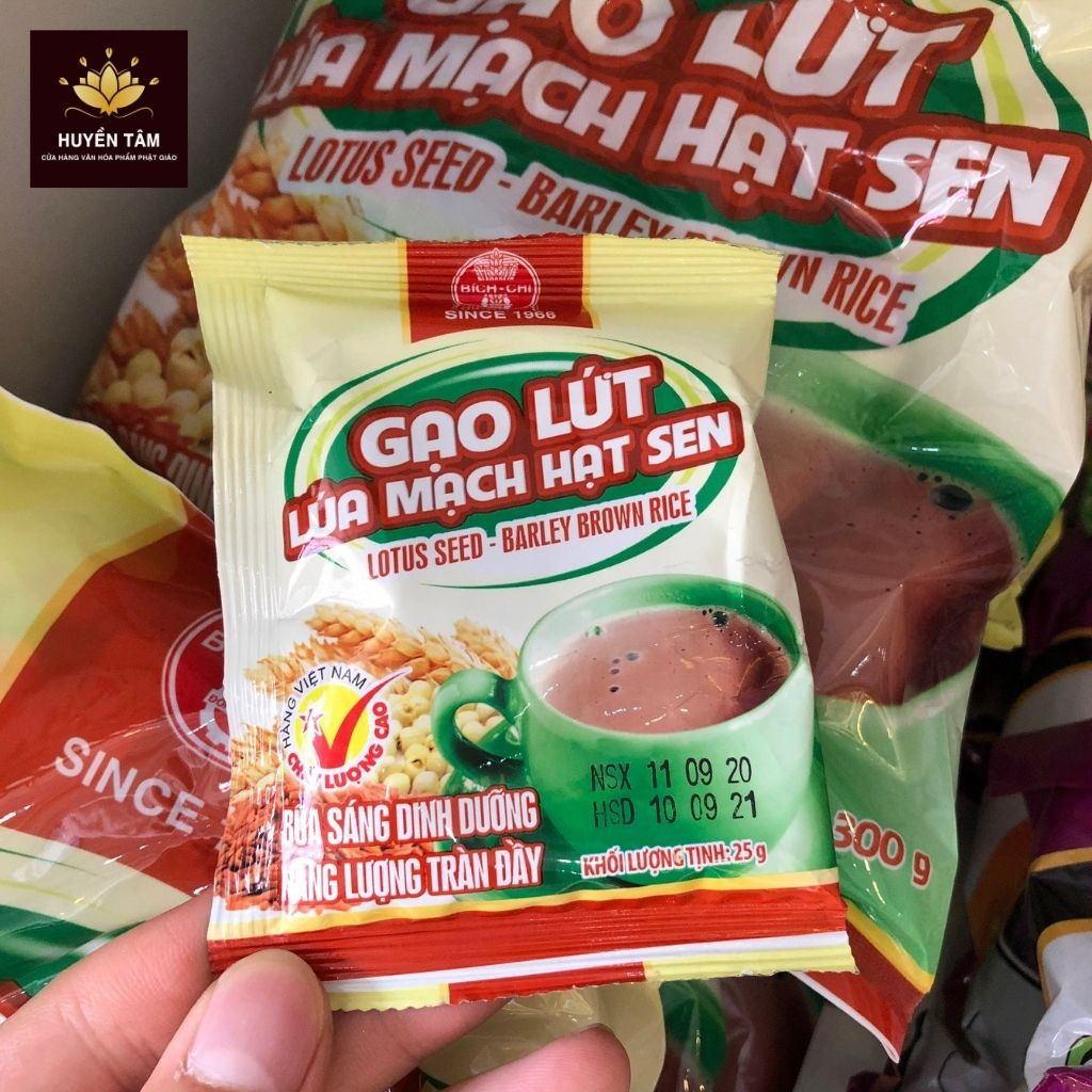 Bột gạo lứt lúa mạch hạt sen Bích Chi 350gr nguyên chất hương vị thơm ngon giàu dinh dưỡng