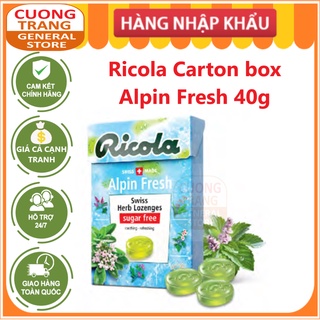 Kẹo ngậm thảo mộc không đường ricola alpin fresh hộp 40g