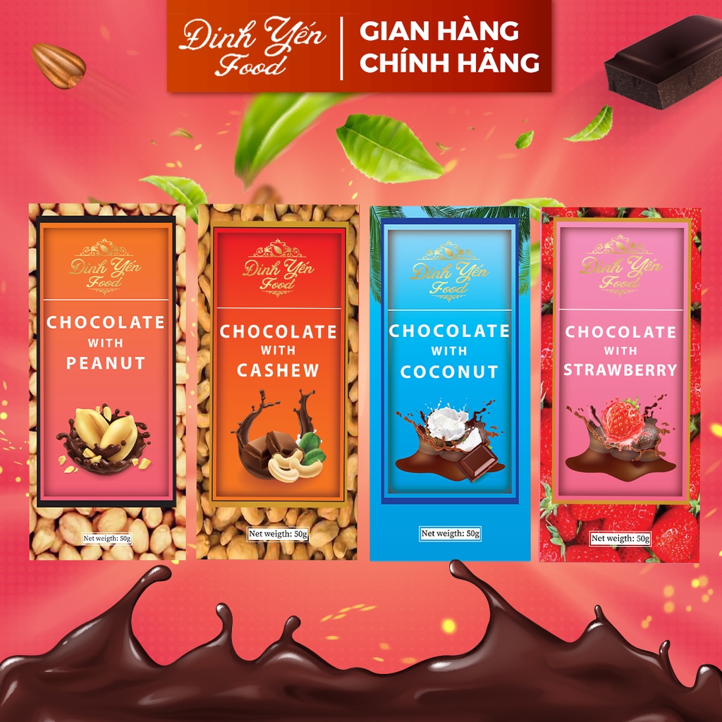 Combo mix 10 vị 10 hộp socola 50g đồ ăn vặt siêu ngon giá rẻ