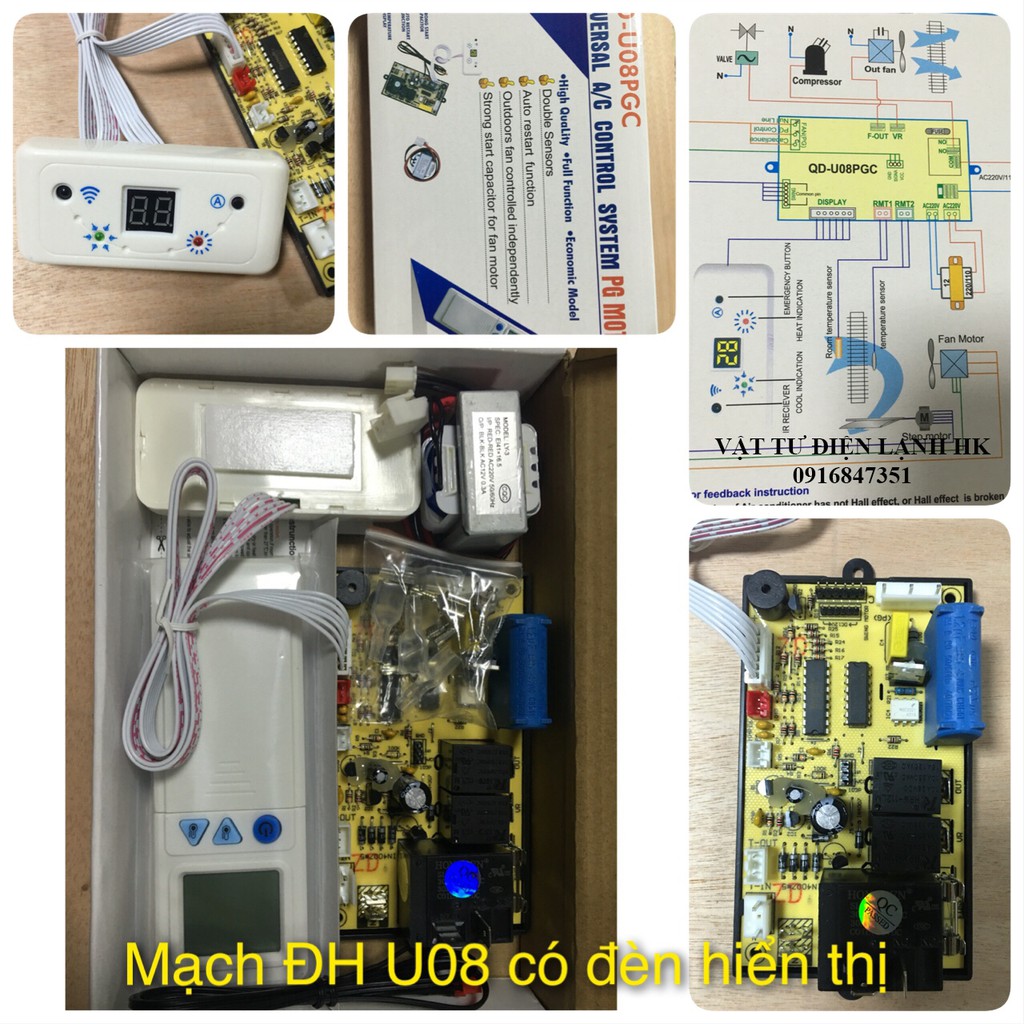 [Hàng mới] Bo mạch điều hoà đa năng có hiển thị nhiệt độ U08PGC YMPCB-PG01A Broad máy lạnh điều hòa