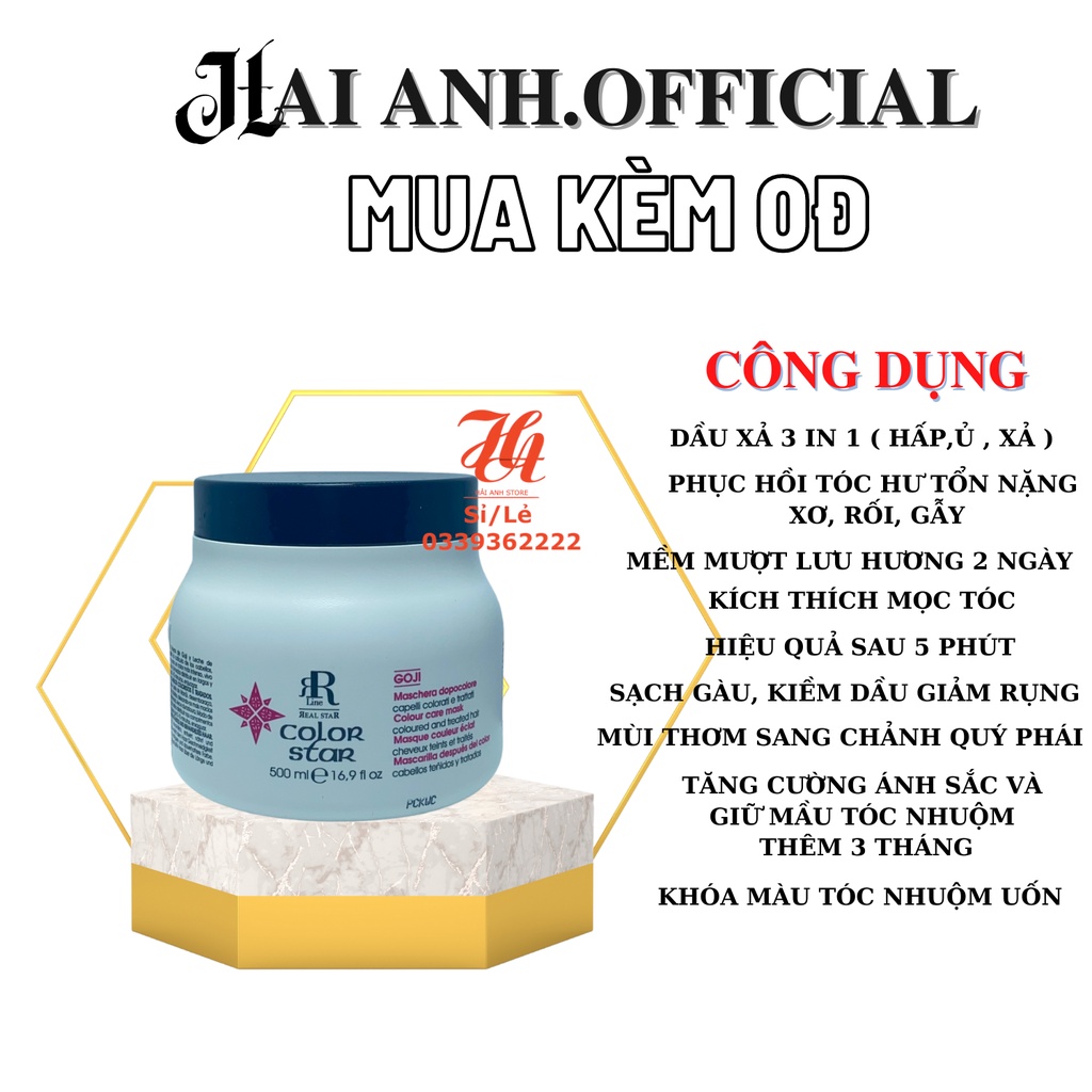 Dầu Hấp Kem Hấp Tóc Ủ Tóc Dưỡng Tóc COLOR STAR AND COLLAGEN Mềm Mượt, Chăm Sóc Giữ Màu Cho Tóc Nhuộm&amp;Uốn 500ml