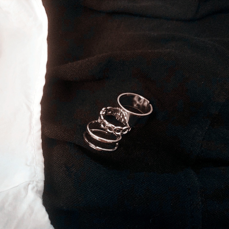 Set 3 Nhẫn Phong Cách Retro Thời Trang Cho Nam Nữ