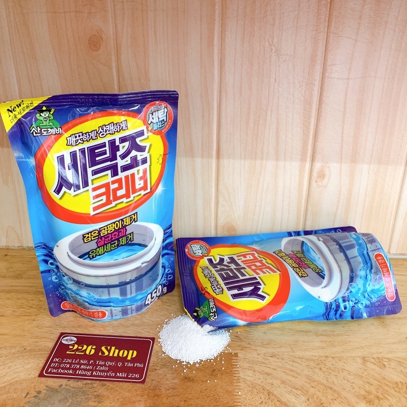 Bột tẩy lồng giặt Hàn Quốc Sandokkaebi 450g [nhập khẩu chính hãng].Hai mẫu : trắng và xanh