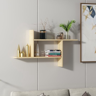 Kệ sách gỗ treo tường hình chữ nhật