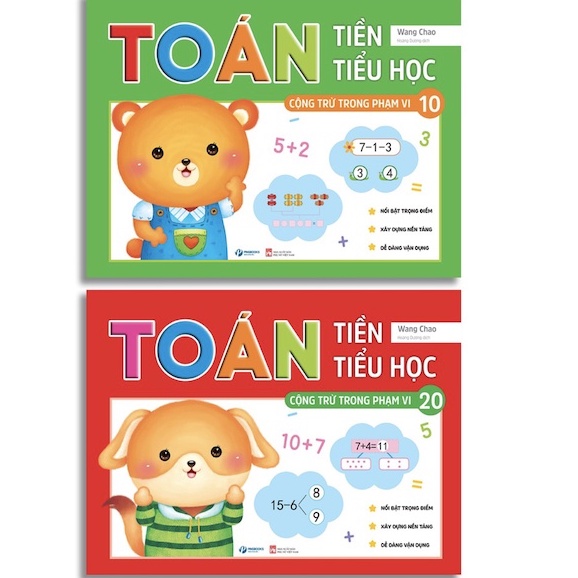 Sách - Toán tiền tiểu học - Cộng trừ trong phạm vi 10, 20 (Bộ 2 quyển)