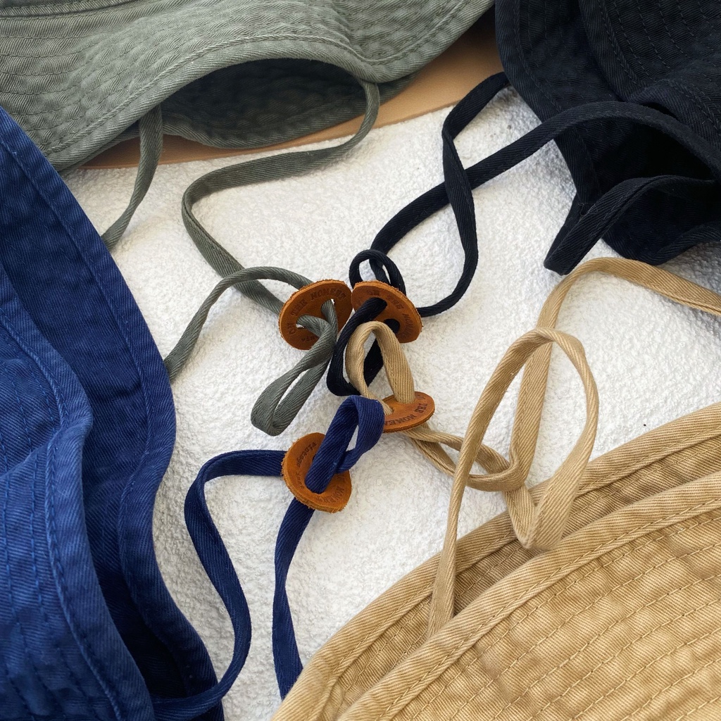 Mũ Tai Bèo Vải Cotton Có Dây Thừng Chống Gió Che Nắng Dễ Phối Đồ Thích Hợp Cho Các Hoạt Động Ngoài Trời