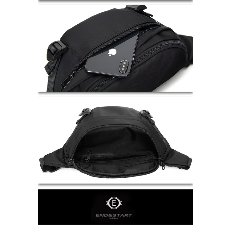 Túi đeo hông thể thao cỡ lớn chống thấm nước phong cách Nhật Bản thời trang cho nam | BigBuy360 - bigbuy360.vn