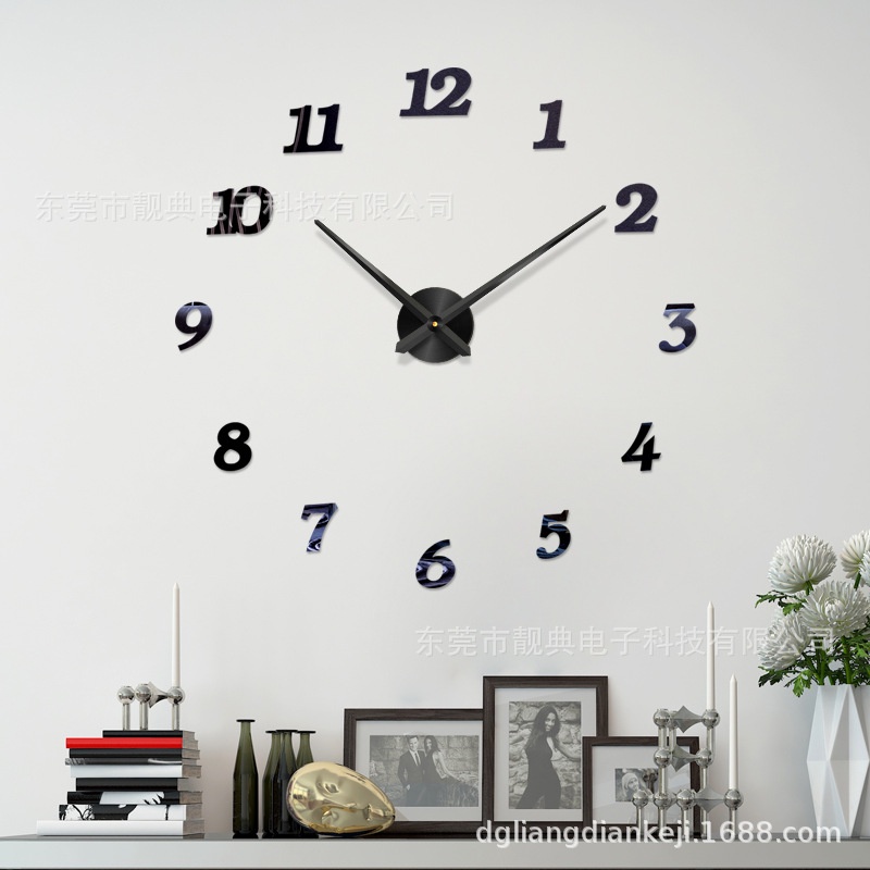 Đồng hồ dán tường trang trí họa tiết 3D sáng tạo ! 12 số lớn 1m