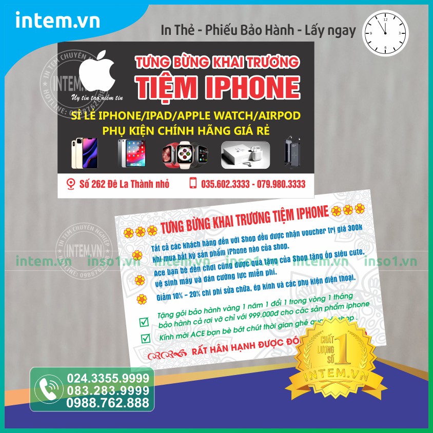 IN THẺ BẢO HÀNH SẢN PHẨM