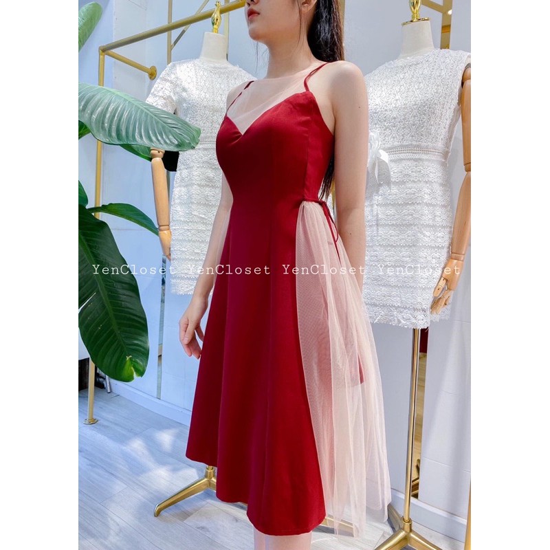 đầm lưới xoè 3 màu
