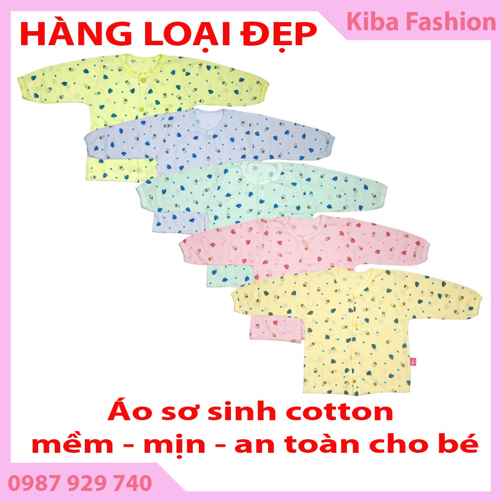 Set 5 Áo Dài Tay in hình cho bé trai bé gái sơ sinh từ 3-6kg ( hình in theo lô hàng)