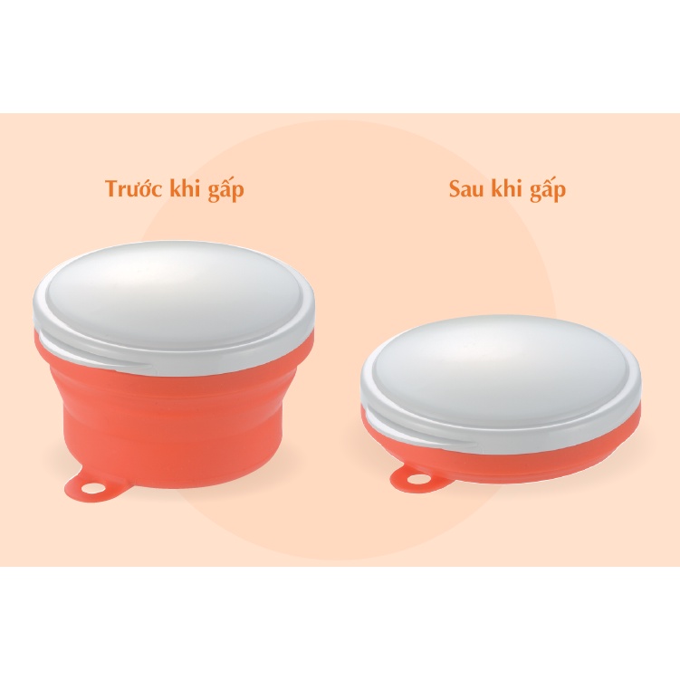 bát gấp gọn Richell kèm 2 thìa mềm