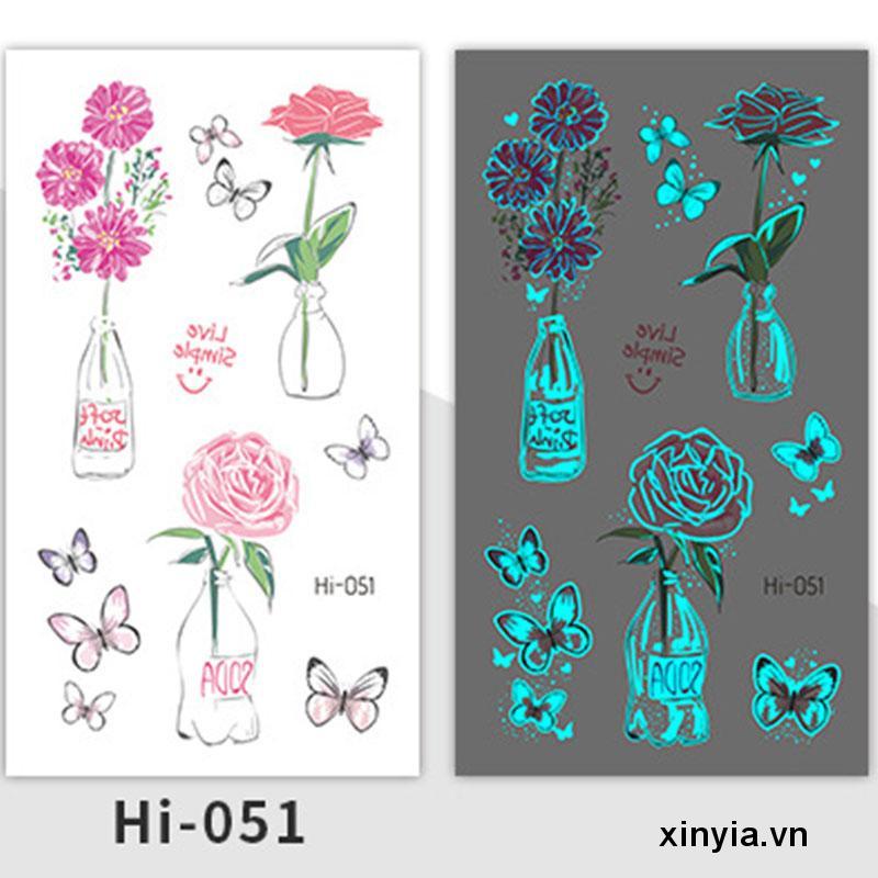 Miếng Dán Hình Xăm Phát Quang Chống Thấm Nước Hình Bướm Độc Đáo