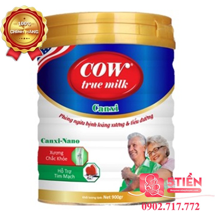 Sữa Cow True Milk CanXi 900g