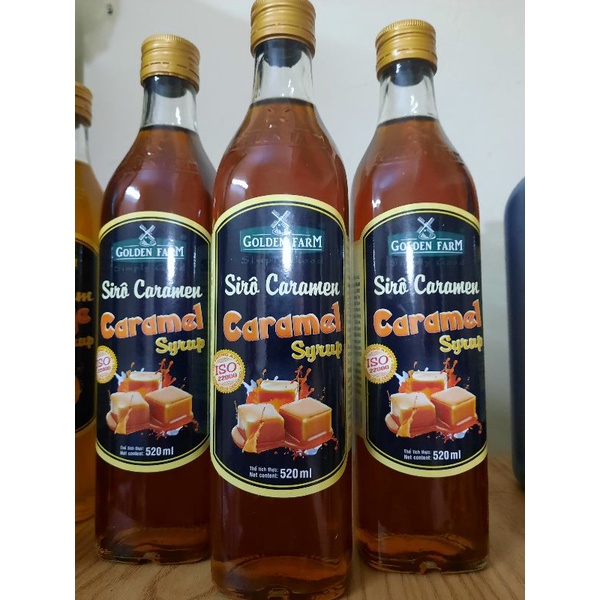 Siro Caramel Golden Farm chai 520ml