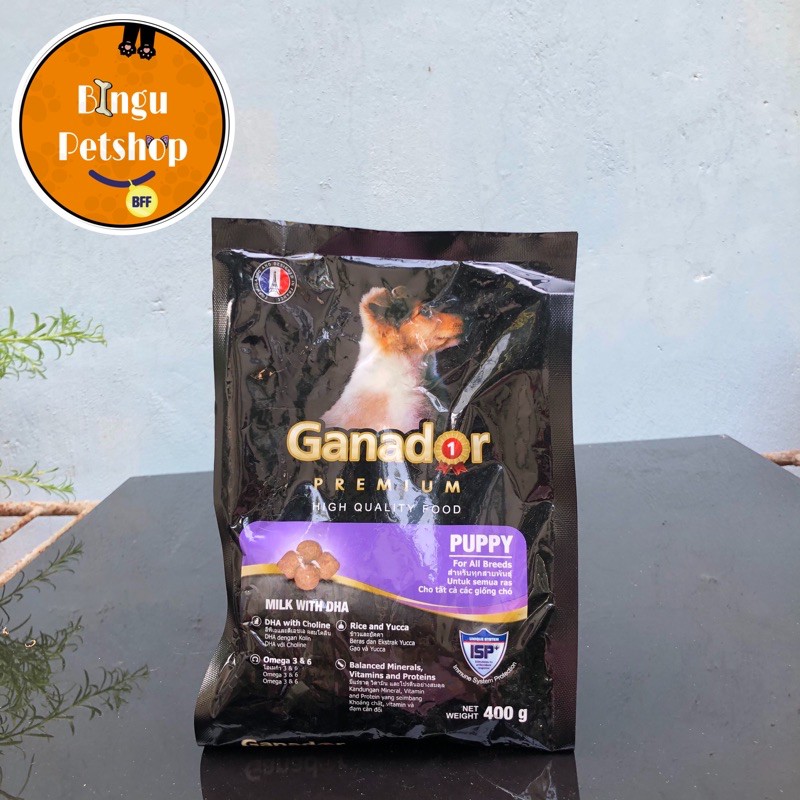 Thức Ăn Hạt Khô Cho Chó Con Ganador Puppy 400g Vị Sữa Và DHA