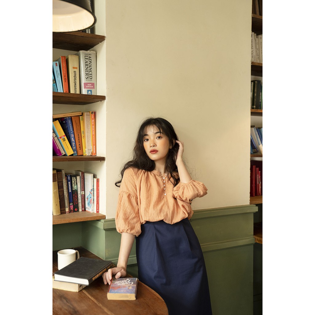 [Mã WABRWA8 giảm 15% đơn 99k] DOTTIE - Chân Váy Midi Xanh Đen Nữ S0010 | BigBuy360 - bigbuy360.vn