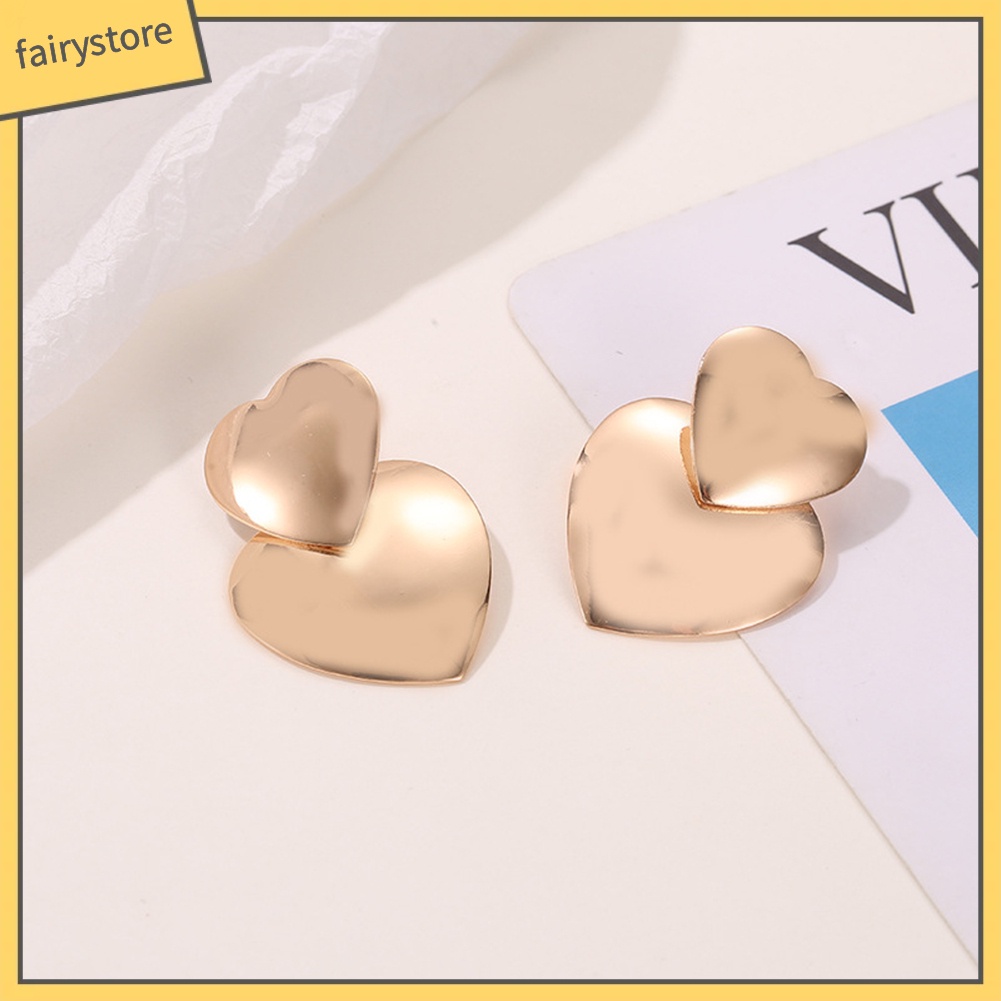 Hoa Tai Dáng Dài Mặt Hình Trái Tim Cho Nữ