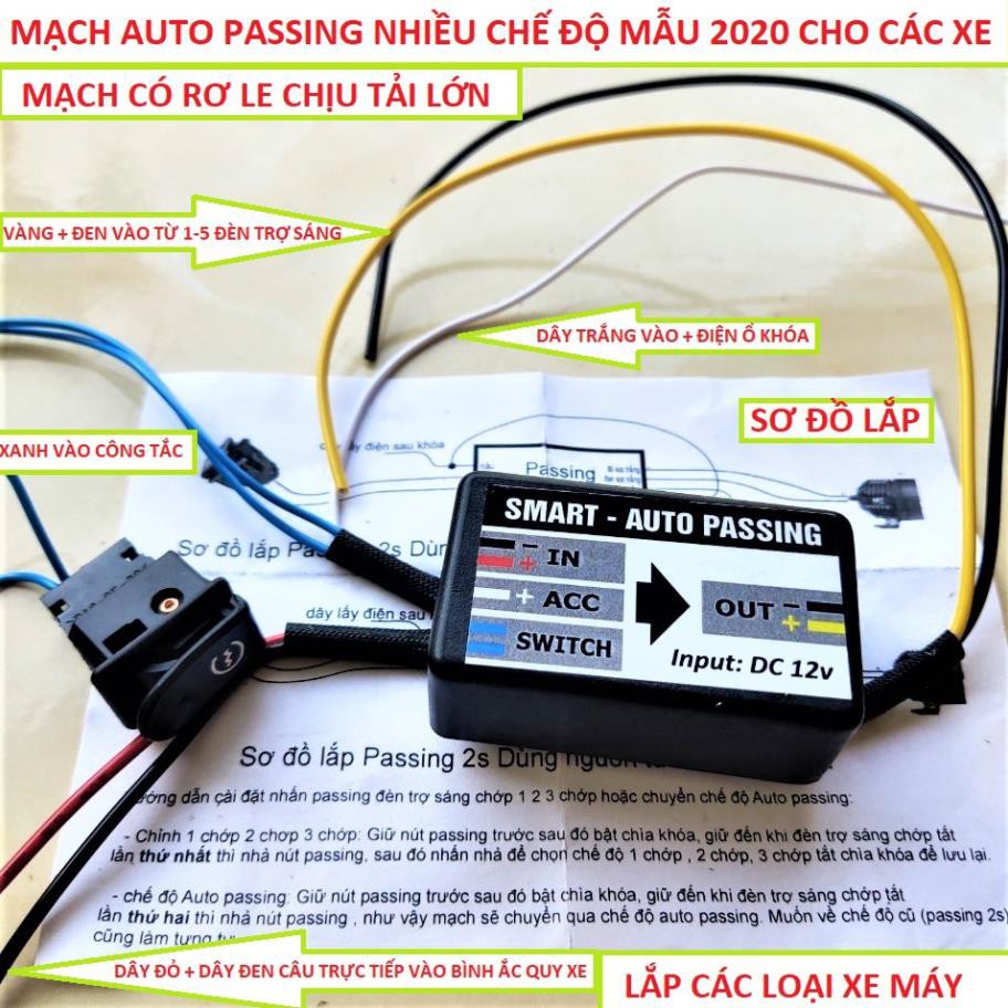 MẠCH PASSING 3S LOẠI 2 CHẾ ĐỘ CỐT PHA CHO ĐÈN BI CẦU 2 MÀU VÀ ĐÈN PHA XE