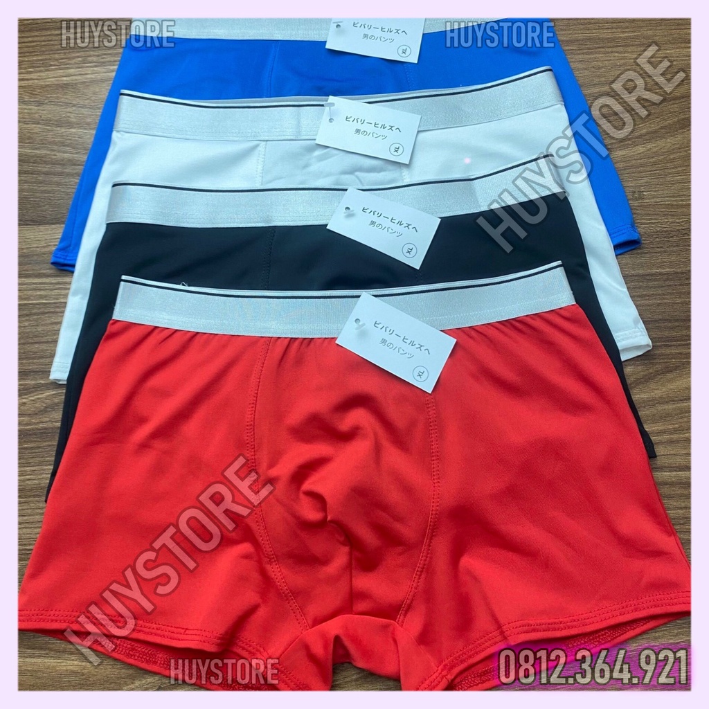 Hộp 4.5 quần boxer TRƠN .Quần sịp đùi nam lót boxer thông hơi vải thun lạnh mềm mịn co dãn 4 chiều cao cấpbiluxuryhatinh
