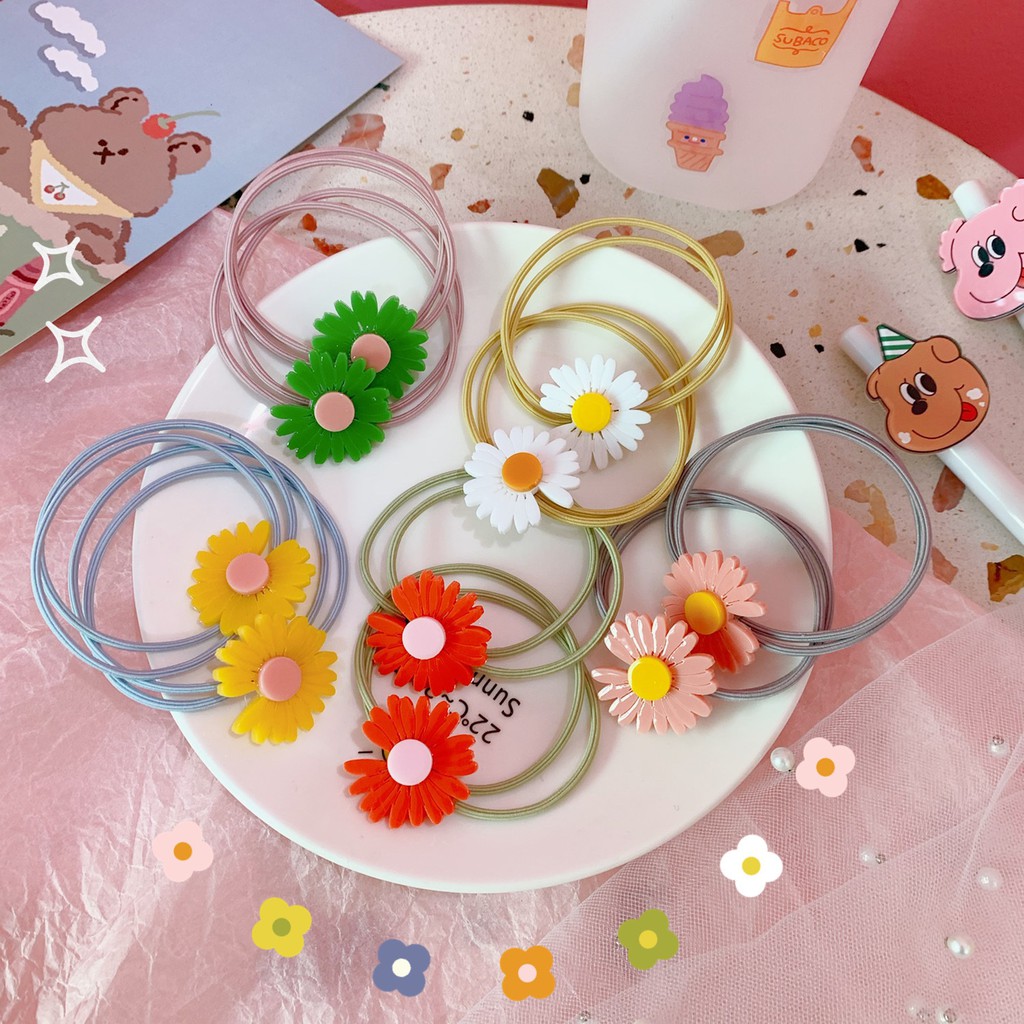 Cột Tóc Hai Dây Hoa Cúc Khuyết PeaceMinusOne GD Nhiều Màu