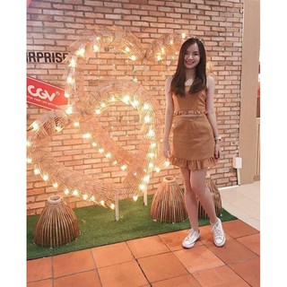set đầm caro cam bèo (có hình thật)