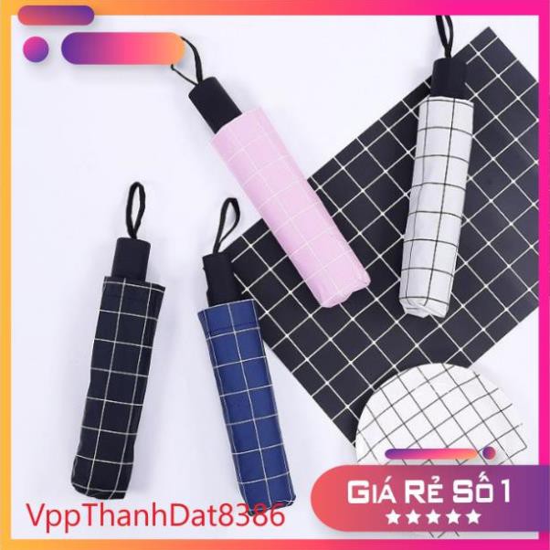 Ô kẻ ô gấp gọn cực bền tiện lợi có lớp bạc chống tia UV