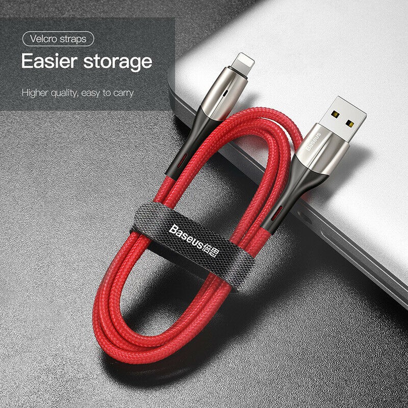 Cáp sạc nhanh IP- Cáp Baseus-Siêu bền-Chống Gẫy Đứt-Có Đèn LED-Bảo hành 12 tháng.
