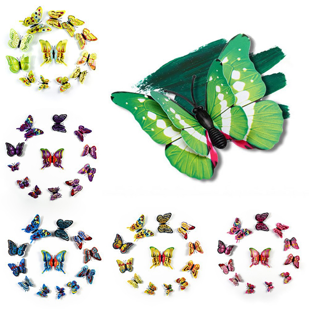 12 nam châm bướm bay 3D