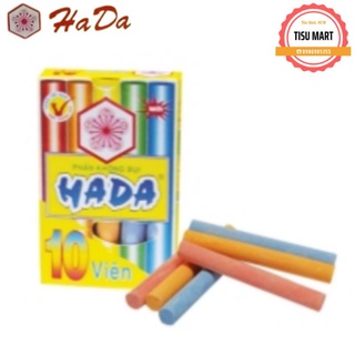 Phấn viết bảng Trắng / Màu - Phấn không bụi HADA (10 viên)