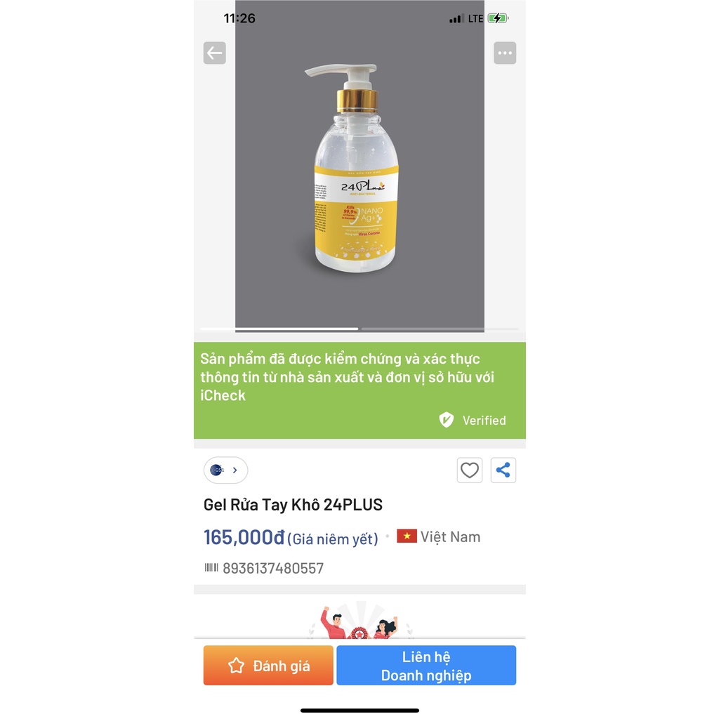 Gel Rửa Tay Khô 24 Plus 500ml (CHÍNH HÃNG) | BigBuy360 - bigbuy360.vn