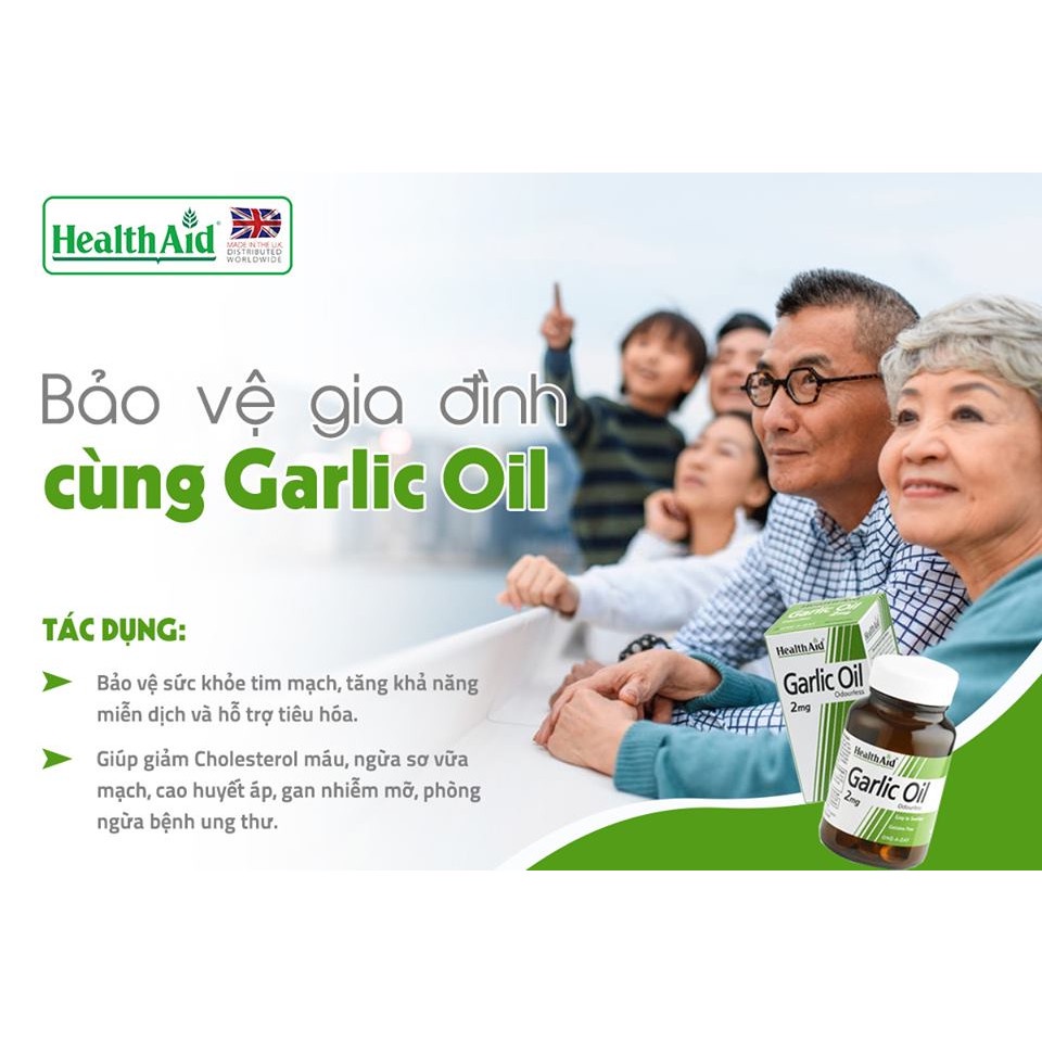 Viên Tinh Dầu Tỏi HEALTHAID GARLIC OIL – Lọ 30 viên