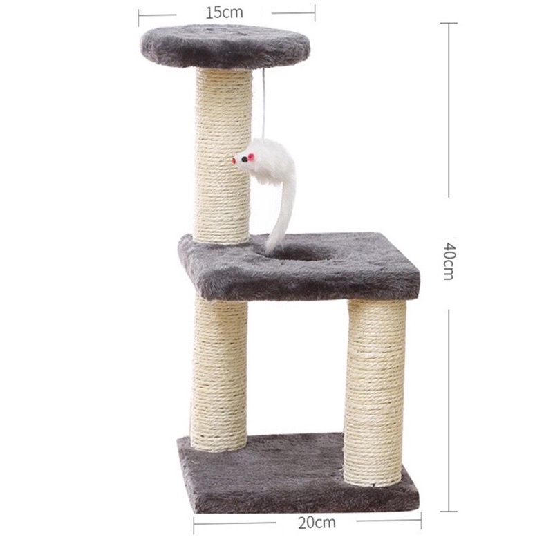 Trụ cào móng mèo ( Cattree) 2 tầng có nệm và đồ chơi