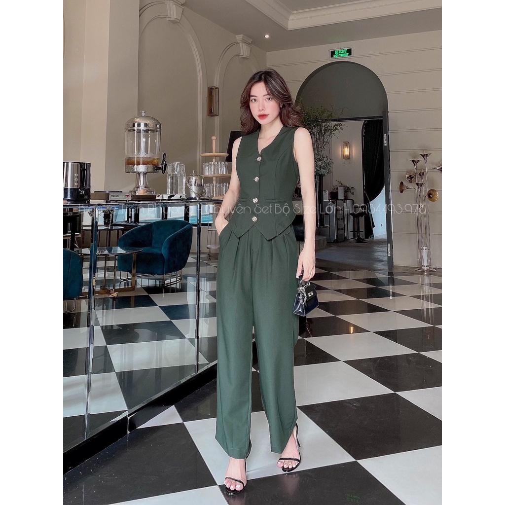Set Vest Ghilê Quần Dài Suông