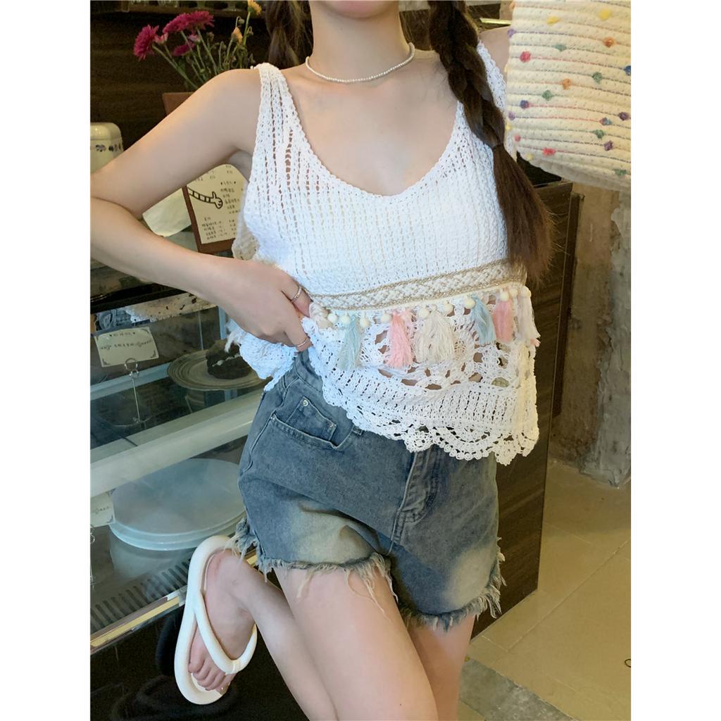 Lalisas Áo Dệt Kim Không Tay Khoét Rỗng Phong Cách Bohemian Cổ Điển Thời Trang Dành Cho Nữ