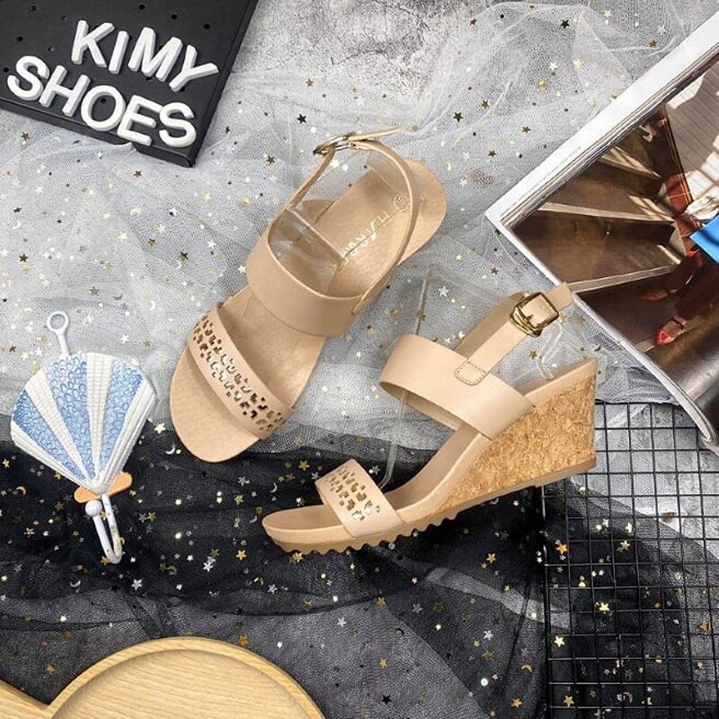 Sandal nữ VNXK quai cài tiện lợi, dép xăng đan nữ đế xuồng 5cm - Kimy Store