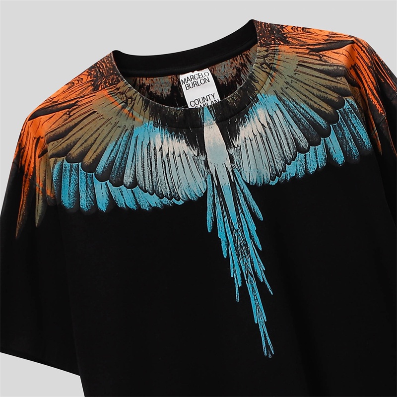 Áo Thun Cotton Tay Ngắn In Hình Đôi Cánh Plus Size Unisex