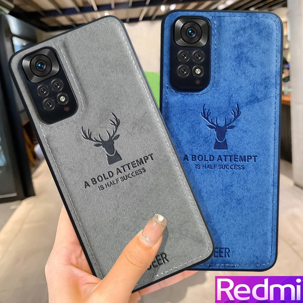 Redmi Note 11 Pro Plus Note 11S Note 10 Pro Note 10S Redmi 10C 9T 9A 9C Note 9 Pro Note 9S Vỏ điện thoại di động chống thấm mồ hôi có họa tiết Antler sang trọng