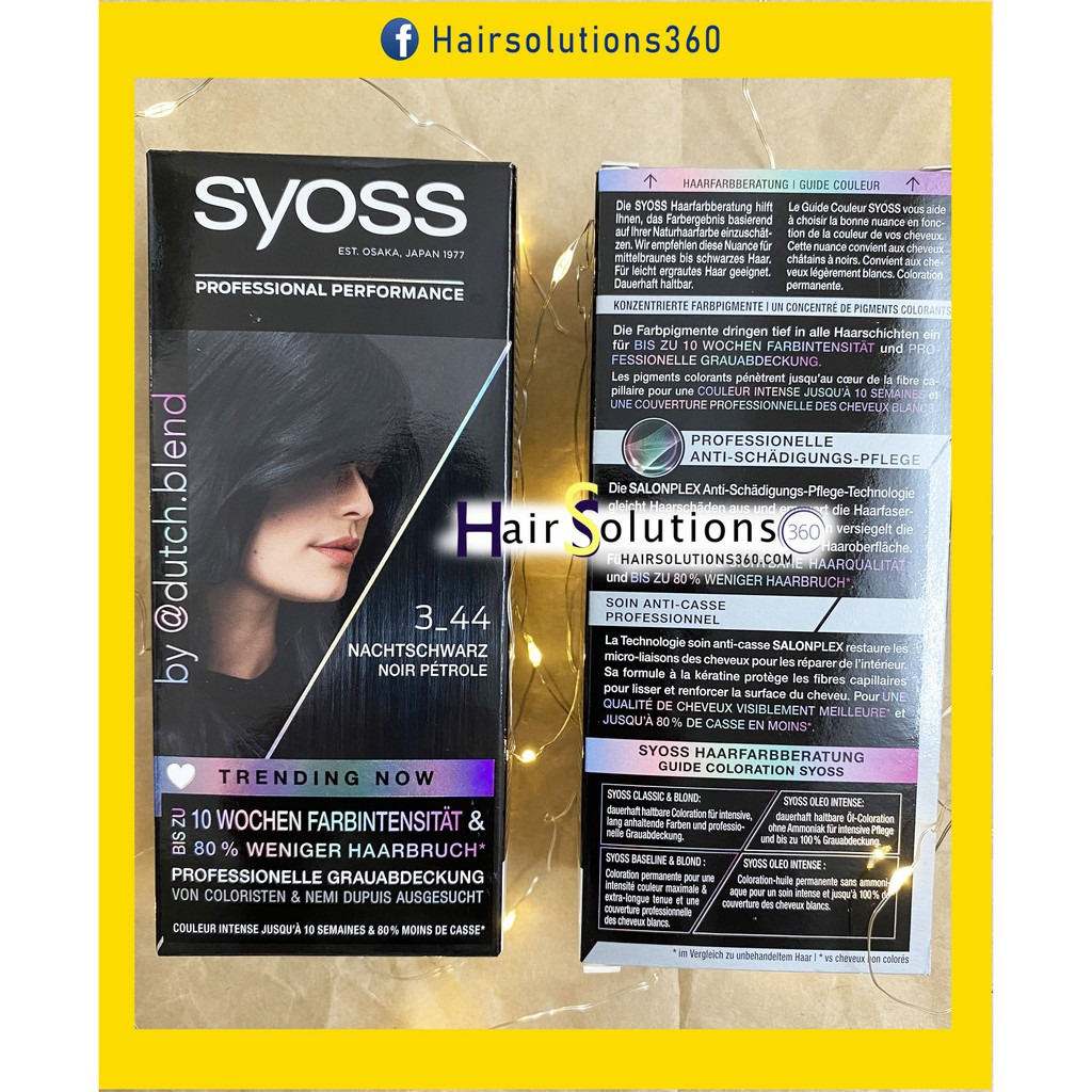 Thuốc nhuộm tóc SYOSS xanh dương đen 1-4 , syoss 3-44 - Hairsoluitons360