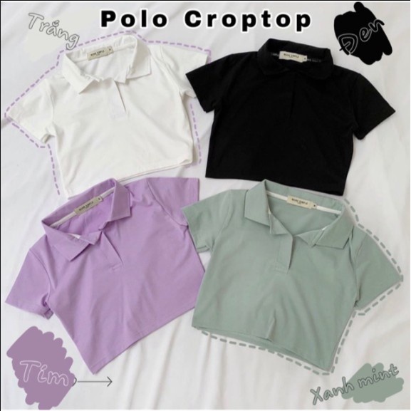 Áo polo croptop nữ chất zip co giãn kiểu dáng hàn quốc thanh lịch A396 Nội y xanh nội y xanh chất đẹp giá tốt