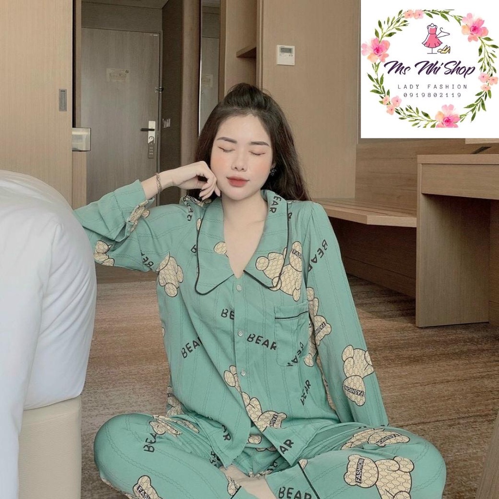 Bộ Đồ Ngủ Pijama- Bộ Lụa Tay Dài Tiểu Thư Cao Cấp  [Siêu Đẹp] [Hình thật]