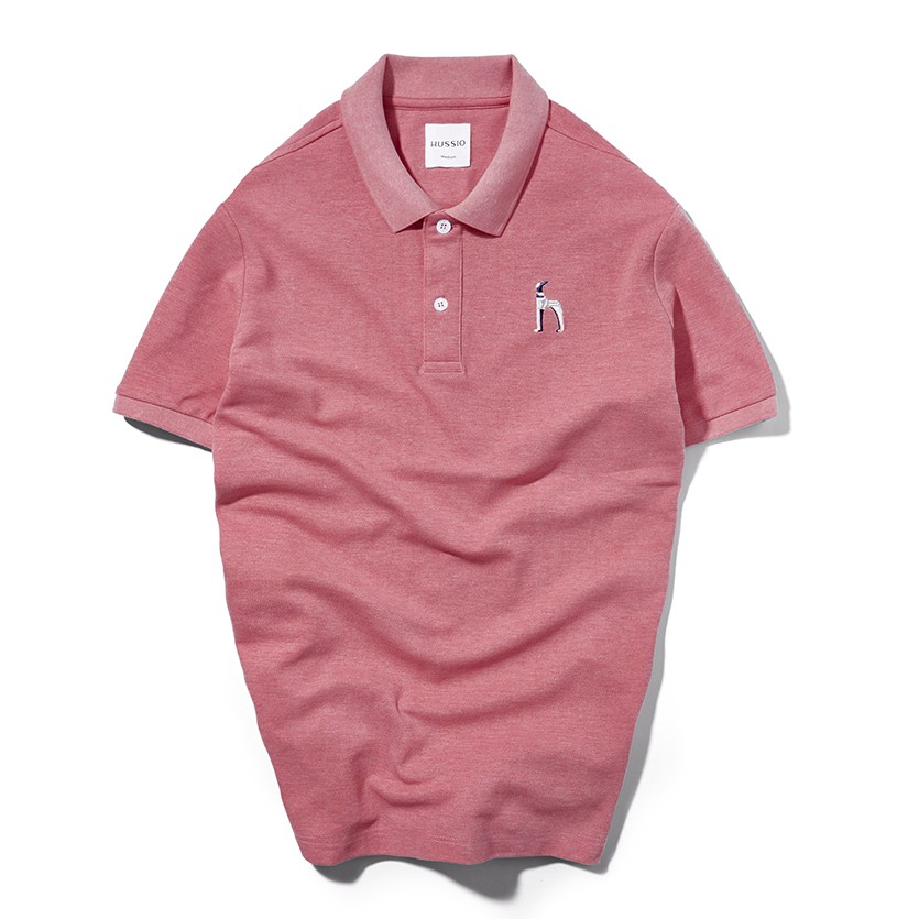 Áo polo nam trơn HUSSIO thêu logo thoáng mát | BigBuy360 - bigbuy360.vn