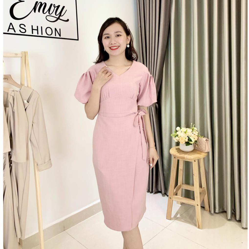 Váy Mango xước thiết kế tay bồng Emvy V67  ྇